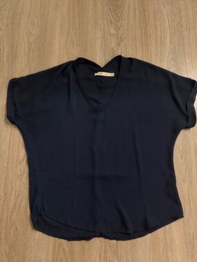 Liberty Love Navy V-Neck Short Sleeve Blouse